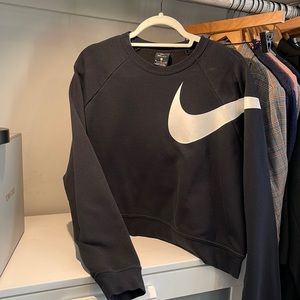 Nike cropped pullover sweater with big swoosh design